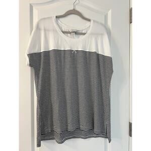 CHRISTOPHER & BANKS WOMEN'S SHORT SLEEVE STRIPED TSHIRT BLOUSE SIZE PXL